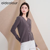 oldcolour欧珂冬季新款V领长袖修身时尚毛织短外套女P430506A1 商品缩略图3