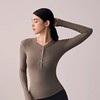 跃牌【周游世界系列】瑜伽服女圆领纽扣长袖透气高弹运动长袖 TP0770 商品缩略图3