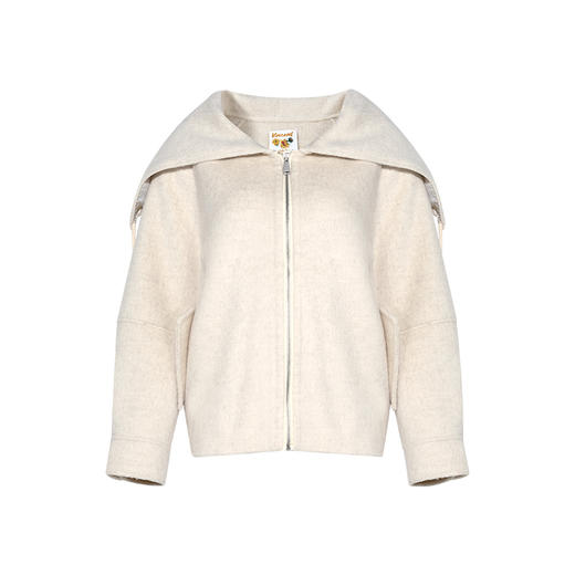 【暖冬内购】两三事梵高文艺 向阳微光 2024冬季新款复古绣花海军领毛呢外套女 商品图4