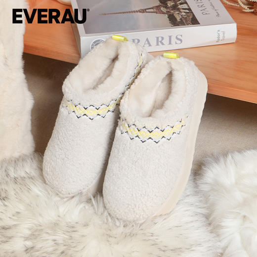 EVERAU泰迪毛厚底一脚蹬毛毛低帮鞋EA2045 商品图2