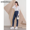 oldcolour欧珂新款时尚冬季修身高腰直筒水洗牛仔长裤女P421102A1 商品缩略图3
