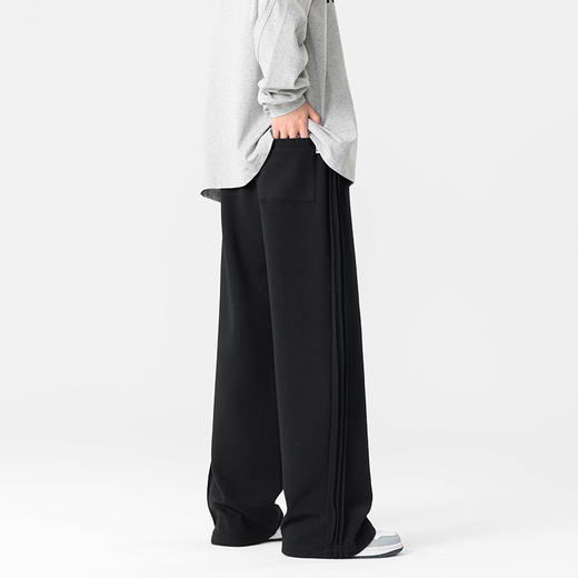 【新款DYF】大依优型大码直筒运动针织休闲裤加肥加大男装舒适胖子肥佬百搭运动裤长裤 商品图3