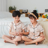 【萌娃休闲睡衣，面料舒适，可爱设计】高密仿真丝 秋季长袖长裤四季款 儿童夏季睡衣短袖短裤 小翻领纯色可爱 中小童家居服简约-QQ 商品缩略图9