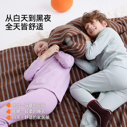 【像植物一样软绵绵】儿童圆领花纱羊毛舒适居家套装 PQTZ2404 商品图2