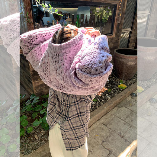 <曾小咸推荐>韩系百搭紫色宽松毛衣 日常189.99 立减100 秒杀89.99！！灰粉格衬衫 日常169.99 立减80 秒杀89.99！！ 商品图1