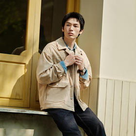 森马夹克男秋季新款肌理感复古灯芯绒外套时尚百搭工装上衣潮