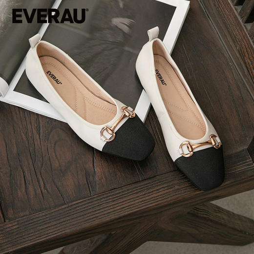 EVERAU经典小香风复古优雅基调春夏平底女鞋单鞋EA7053 商品图1