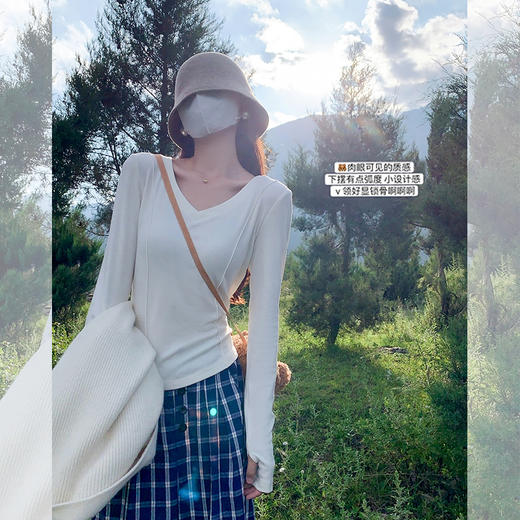 【110元任选3件】最最最后一波现货！卖完下架不再补！微信粉丝打折价！V领长袖T恤 商品图2