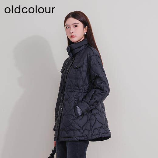 oldcolour欧珂冬季休闲时尚纯色长袖中羽绒服女P410903A1 商品图3
