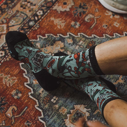 【新品升级199元2双】ZEALWOOD赛乐美丽诺羊毛袜健身训练中筒袜加厚保护防滑 商品图2