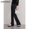 oldcolour欧珂冬季新款时尚开叉高腰松紧腰长裤女P430710A1 商品缩略图1