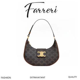 凯旋门 -E23 新版AVA TRIOMPHE标志印花牛皮革手袋