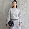 玳莎亮片灰色圆领毛针织衫女2024秋季新款显瘦柔软套头长袖毛衣  EC33302 商品缩略图2
