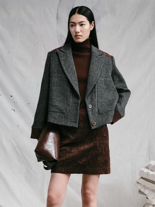 LIYIHAN 秋冬新款麂皮高级复古短款休闲包裙半裙 商品图0