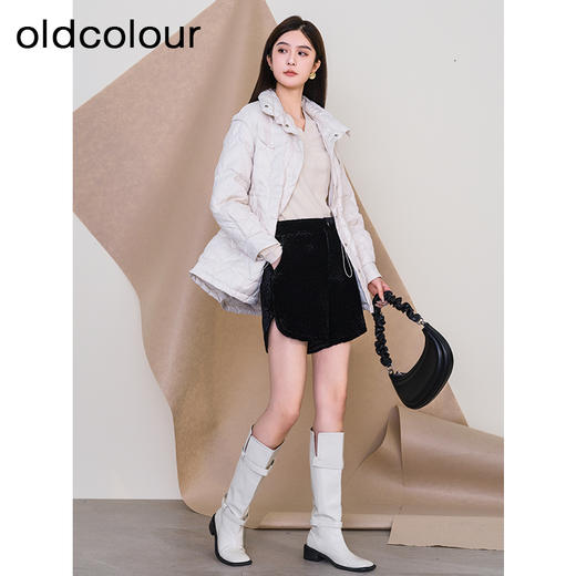 oldcolour欧珂冬季休闲时尚纯色长袖中羽绒服女P410903A1 商品图2