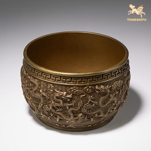 铜师傅《九龙聚宝盆》客厅桌面铜摆件 家居装饰工艺品 开业礼物 商品图2