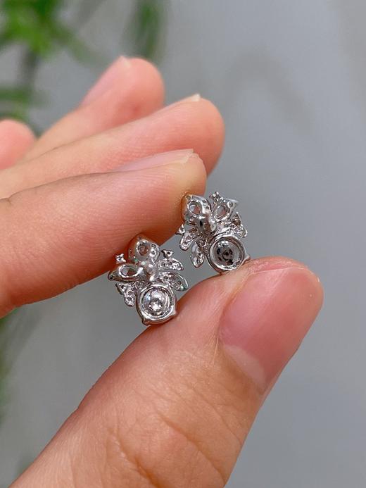 18k翡翠耳钉 商品图3