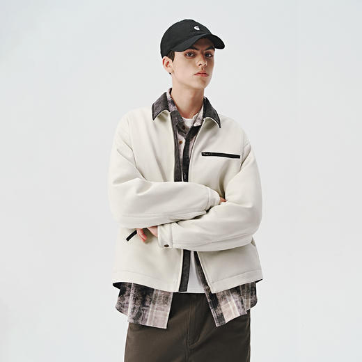 714street复古麂皮绒底特律棉服男新款宽松短阔外套美式工装夹克 商品图1