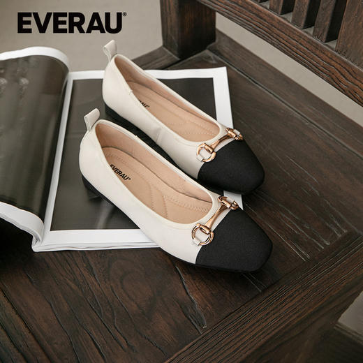 EVERAU经典小香风复古优雅基调春夏平底女鞋单鞋EA7053 商品图0