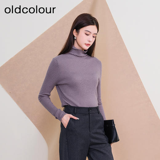 oldcolour欧珂新款时尚修身显瘦长袖毛织套头衫女P430505A1 商品图1
