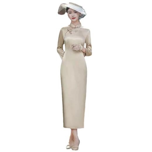 高端醋酸旗袍秋季改良版新中式HQ335 商品图4