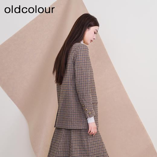 oldcoloour欧珂冬季新款修身时尚格子长袖西装外套P410402A1 商品图4