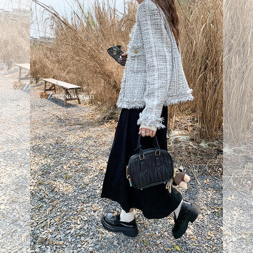 <曾小咸推荐>美拉德灯芯绒半身裙高腰A字裙 商品图4