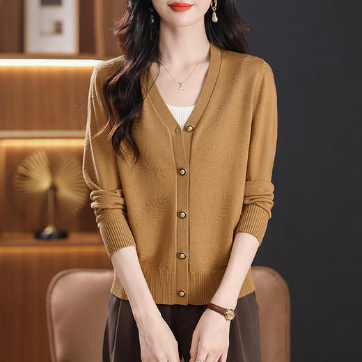 CC-101-F933针织衫女2024新款开衫外套春秋季洋气长袖百搭毛衣披肩上衣 商品图3
