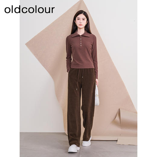 oldcolour欧珂冬季新款时尚翻领休闲修身舒适长袖T恤P410203A1 商品图3