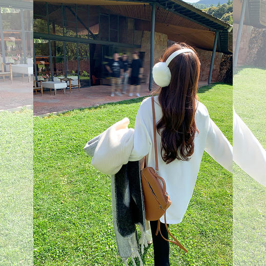 <曾小咸推荐>早秋设计感假两件宽松长袖卫衣 商品图3