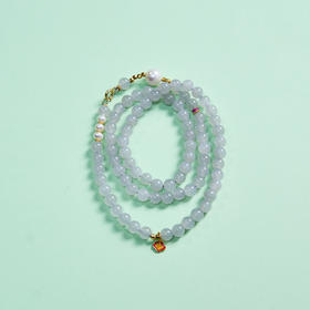 玉美人菲菲HZ-S925和田玉项链-圆珠约6mm