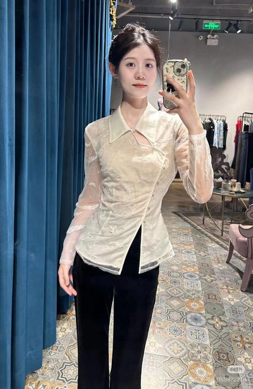 MAXRIENY 新中式盘扣衬衣 MF85TP763 商品图2