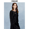 VIMAGE纬漫纪秋季新款时尚设计感绑带舒适宽松直筒显瘦上衣V2213816 商品缩略图3