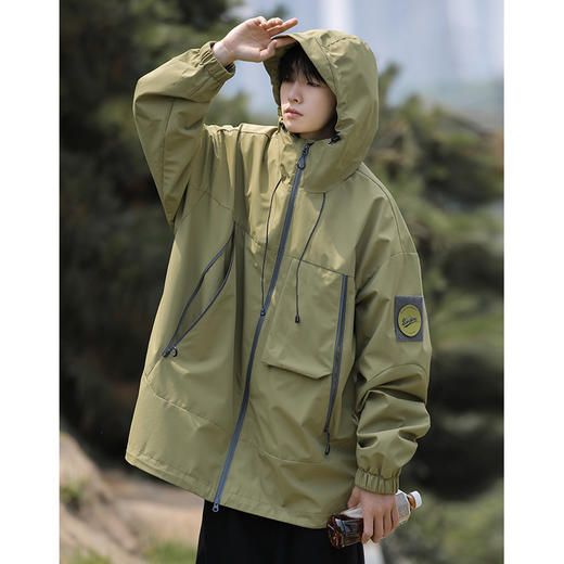 【墙裂推荐！ 户外机能冲锋衣】春秋潮牌登山休闲美式夹克，男女情侣连帽外套，高领防风防水抗皱连帽，百搭款夹克冲锋衣L 商品图7