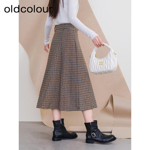 oldcolour欧珂冬季时尚新款休闲高腰A字裙长裙女P410604A1 商品图4