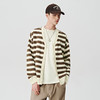 714street条纹V领针织开衫男2024秋冬季新款宽松外套休闲长袖上衣 商品缩略图3