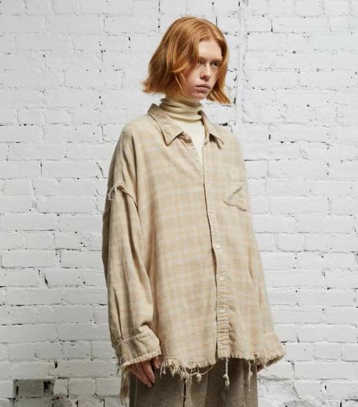 重磅纯元  R13衬衣  毛边破坏格纹衬衫  落肩格纹长袖 杨幂IU同款 商品图4