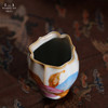 问鼎汝瓷鼎峰系列月白小佛手杯（描金三桃） 商品缩略图4