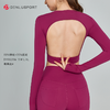 瑜伽运动长袖DY66130# 漏出迷人小蛮腰马甲线  后部镂空设计 展现优美肩胛骨 商品缩略图5