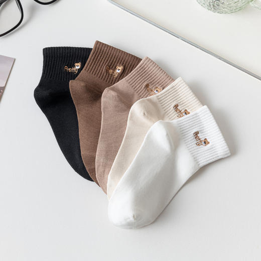 女【2双装 6双6折】丨女士中短筒袜子休闲棉袜春秋女袜棉袜子【2422201】 商品图2