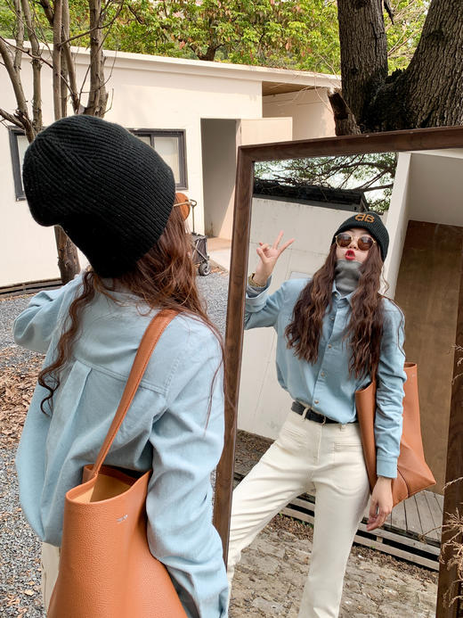 <曾小咸推荐>蓝色灯芯绒衬衫 商品图2