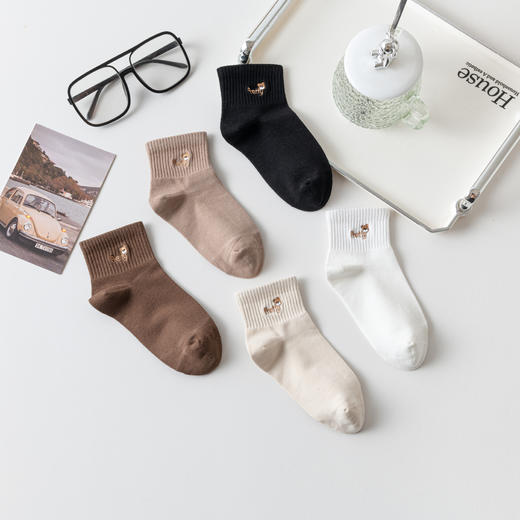 女【2双装 6双6折】丨女士中短筒袜子休闲棉袜春秋女袜棉袜子【2422201】 商品图1