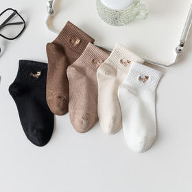 女【2双装 6双6折】丨女士中短筒袜子休闲棉袜春秋女袜棉袜子【2422201】