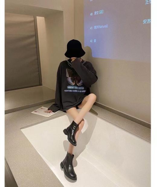 😍【王炸清仓福利品】思家同款英伦风全真皮短靴S5731：✅鞋头加宽设计，👏脚宽脚胖的姐妹放心入 ✅材质柔软舒适不打脚 商品图2