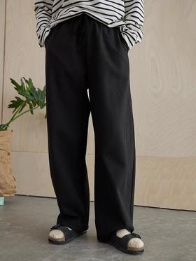 步履不停/3D43081C/休闲裤加厚加绒黑色白色针织裤