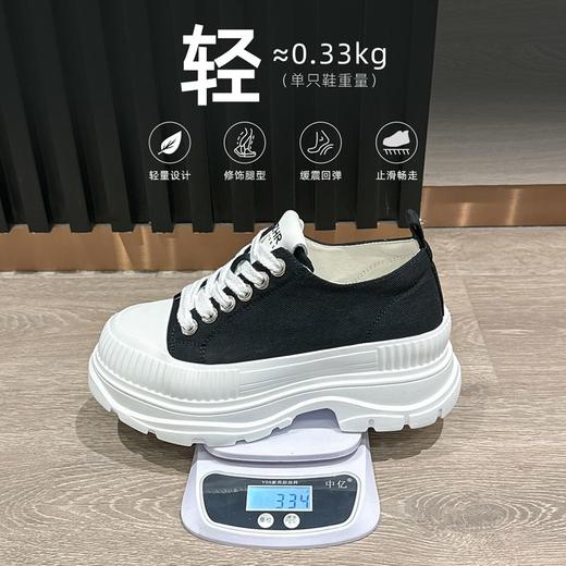 ZHR则则英伦大头小白鞋厚底休闲鞋2024夏季新款时尚运动百搭女鞋 商品图5