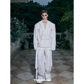 TIWILLTANG启世录“虚逻型谕”翻折领套头卫衣