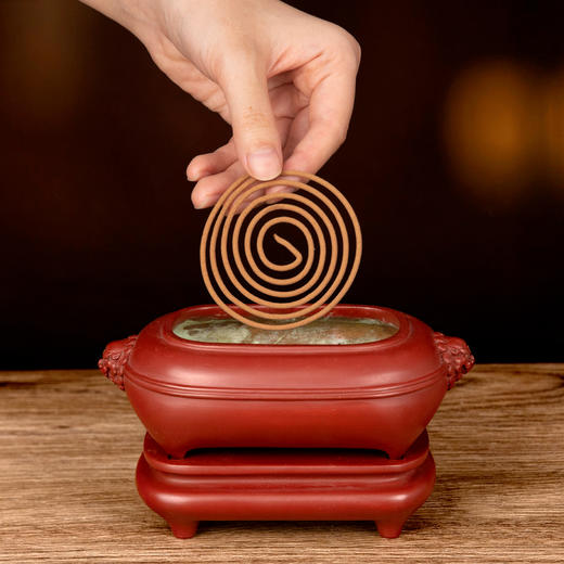 吉祥古法香炉 带座狮耳衔纹方熏炉 商品图5