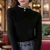 9/10奢姿大码女装2024秋冬气质半高领假两件针织衫胖妹妹时尚百搭上衣9844634081 商品缩略图3