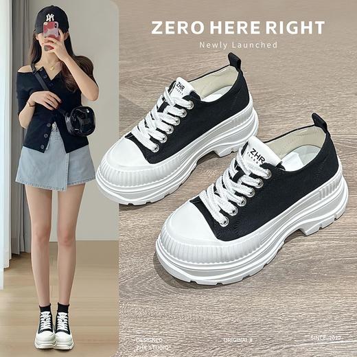 ZHR则则英伦大头小白鞋厚底休闲鞋2024夏季新款时尚运动百搭女鞋 商品图0